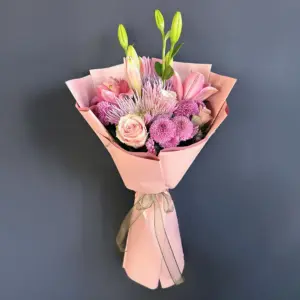 Pembe Lilyum Anastasia Buketi - Ay Flowers