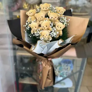 9 Peluş Ayılı Buket - Ay Flowers