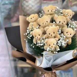 9 Peluş Ayılı Buket - Ay Flowers