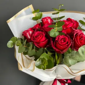 9'lu Kırmızı Gül Buketi - Ay Flowers