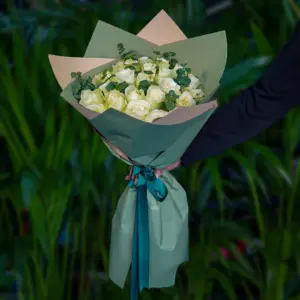 25'li Beyaz Gül Buketi - Ay Flowers