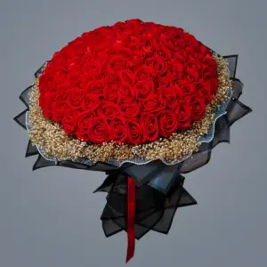 101'li Kırmızı Yapay Gül Buketi - Ay Flowers