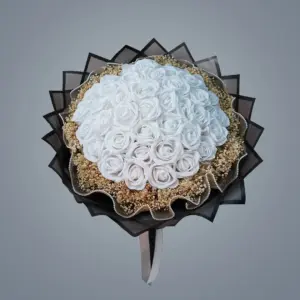 41'li Beyaz Yapay Gül Buketi - Ay Flowers