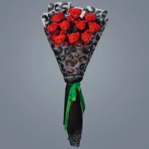 Peluş Ayıcık Buketi Kırmızı - AY Flowers