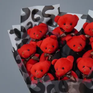 Peluş Ayıcık Buketi Kırmızı - AY Flowers