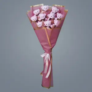 Pembe Peluş Ayıcık Buketi - Ay Flowers