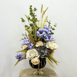 Kadeh Saksıda Lila Yapay Aranjman - Ay Flowers