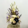 Kadeh Saksıda Mor Yapay Aranjman - Ay Flowers