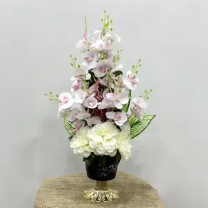 Kadeh Saksıda Yapay Orkide Aranjman - Ay Flowers