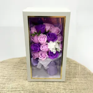 Kutulu Mor Mum Gül - Ay Flowers