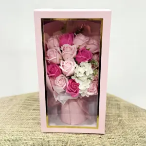 Kutulu Pembe Mum Gül - Ay Flowers