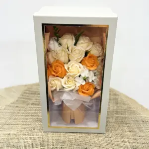 Kutulu Renkli Mum Gül - Ay Flowers