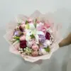 Renkli Karışık Mor-Pembe Yapay Buket - Ay Flowers