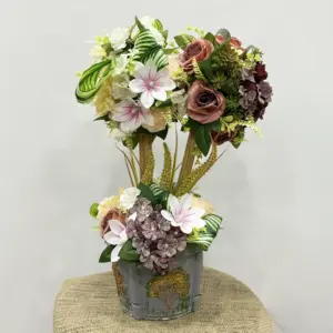 Renkli Yapay 2'li Aranjman - Ay Flowers