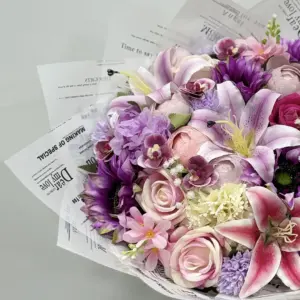 Renkli Yapay Lilyumlu Mor Buket - Ay Flowers
