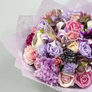 Renkli Yapay Mor Buket - Ay Flowers