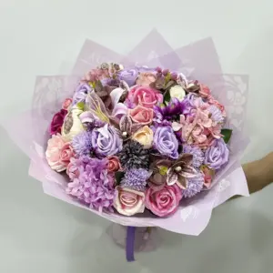 Renkli Yapay Mor Buket - Ay Flowers