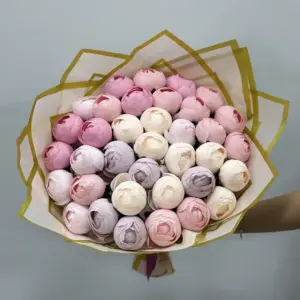 Renkli Yapay Pembe Pione Buket - Ay Flowers