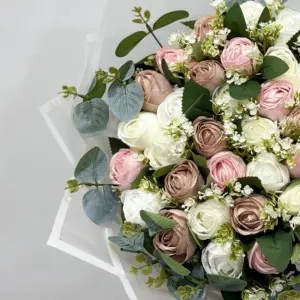 Renkli Yapay Pione Buketi - Ay Flowers