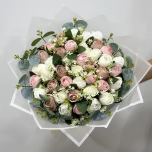 Renkli Yapay Pione Buketi - Ay Flowers