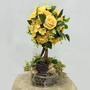 Sarı Gül-Sarı Ortanca Yapay Aranjman - Ay Flowers