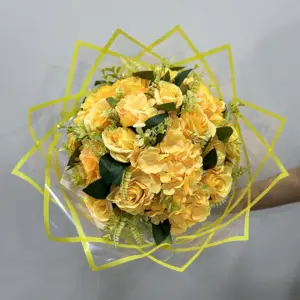 Sarı Gül-Sarı Ortanca Yapay Buket - Ay Flowers