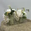 Yapay Beyaz Güllü Şeffaf Çanta - Ay Flowers