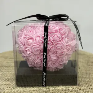 Yapay Kalpli Pembe Gül Kutu - Ay Flowers