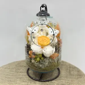 Yapay Stantlı Teraryum Sarı Gül - Ay Flowers